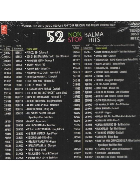 52 Non Stop Balma Hits DVD