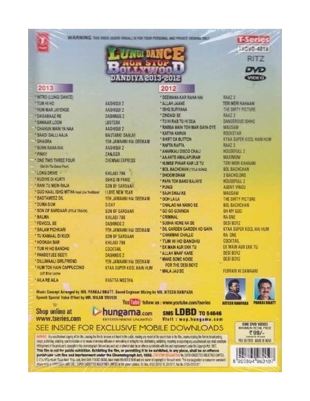 Lungi Dance Non Stop Bollywood Dandiya 2013-2012 DVD