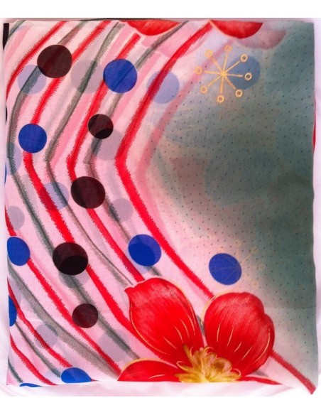 Saree Prithi – imprimé fleurs et rayures