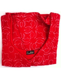 Saree Malini – imprimé rouge fleurs et rayures 2