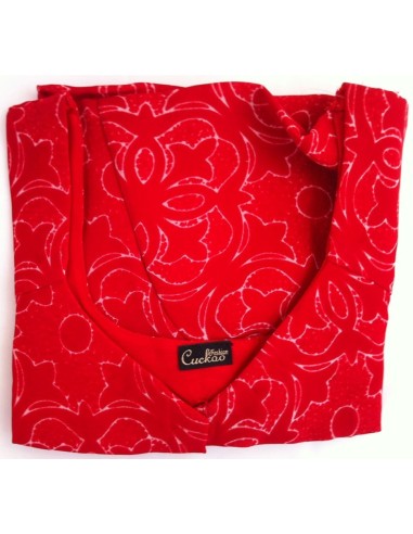 Saree Malini – imprimé rouge fleurs et rayures
