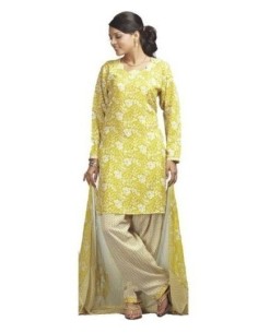 Salwar Kameez imprimé jaune – Arthana 2