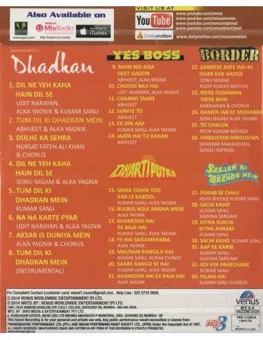 Golden Collection: Dhadkan - Yes Boss - Dharti Putra - Border - Saajan Ki Baho Mein (MP3)