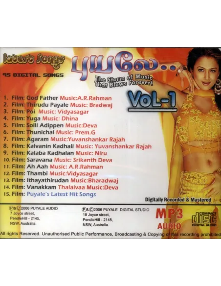 Puyale Latest Songs - Vol.1 (MP3) (2006)