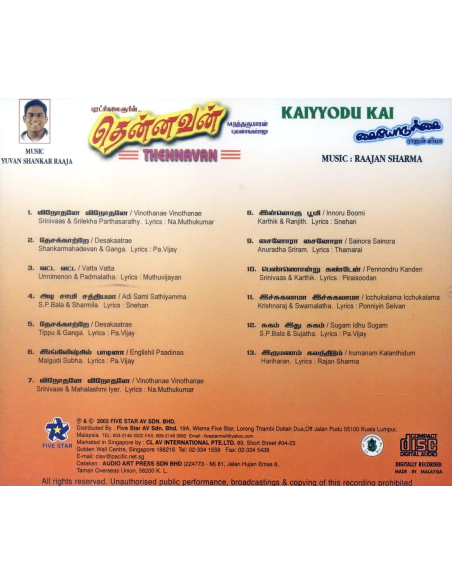 Thennavan / Kaiyodu Kai (CD) (2003) (Tamil) (Five Star)