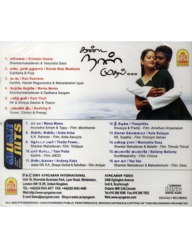 Kanda Naal Mudhal / Baila Hits (CD) (2005) (Tamil) (Ayngaran)