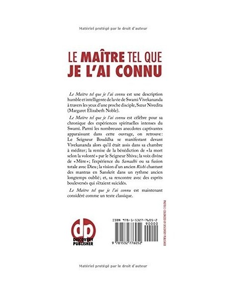 Le Maître tel que je l'ai connu: Swami Vivekananda