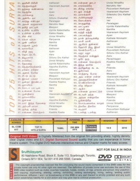 Top 75 Hits of Surya DVD