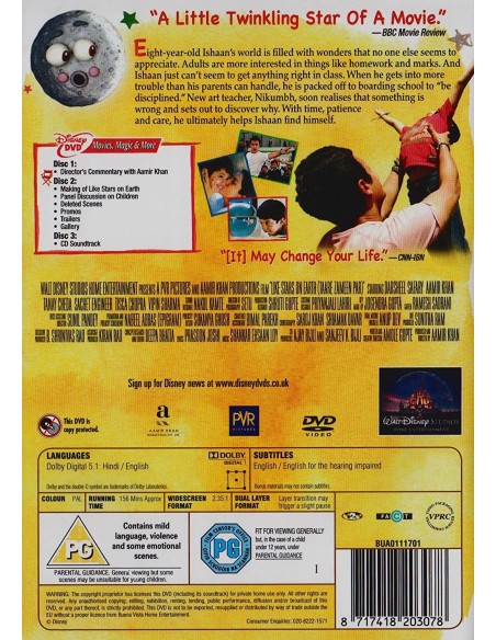 Taare Zameen Par Like Stars On Earth Dvd 2 Disc With Postcards Cd