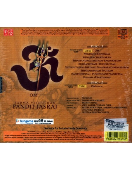 OM - Padma Vibhushan Pandit Jasraj CD