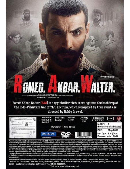 Romeo Akbar Walter (RAW) DVD (2019)