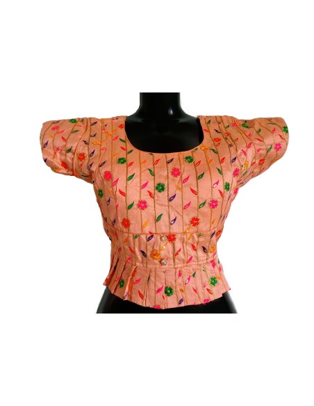 Blouse de saree Lalita – broderie florale sequins