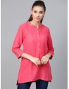 Biba Pink Solid Straight Kurti