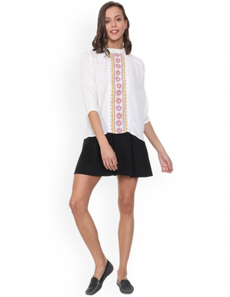 People White Printed Top