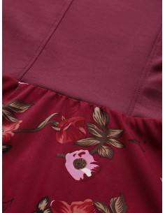 Burgundy & Maroon Printed Detail A-Line Dress - U&F 2