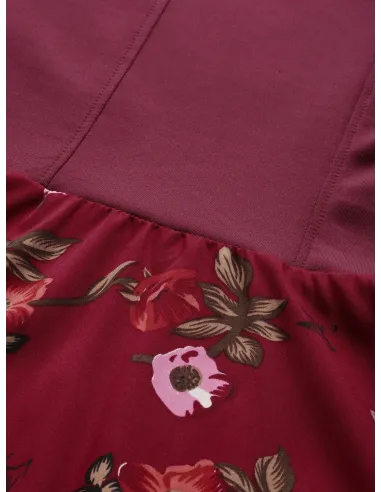 Women Burgundy & Maroon Printed Detail A-Line Dress - U&F