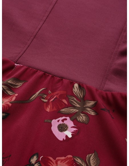 Women Burgundy & Maroon Printed Detail A-Line Dress - U&F