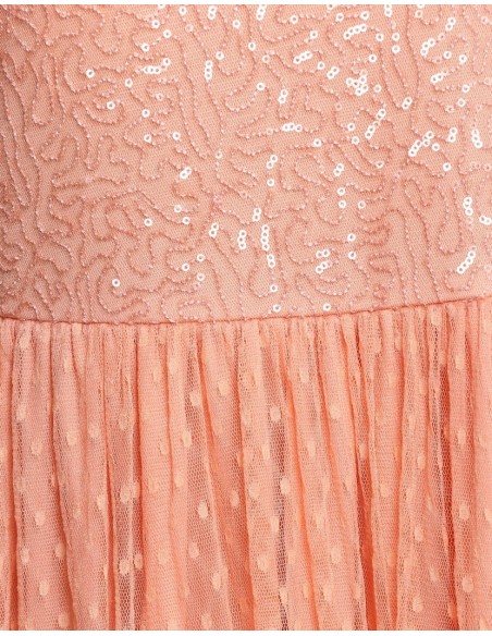 Robe longue rose brodée – Ann Springs