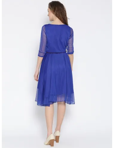 Robe courte col rond en voile - U&F