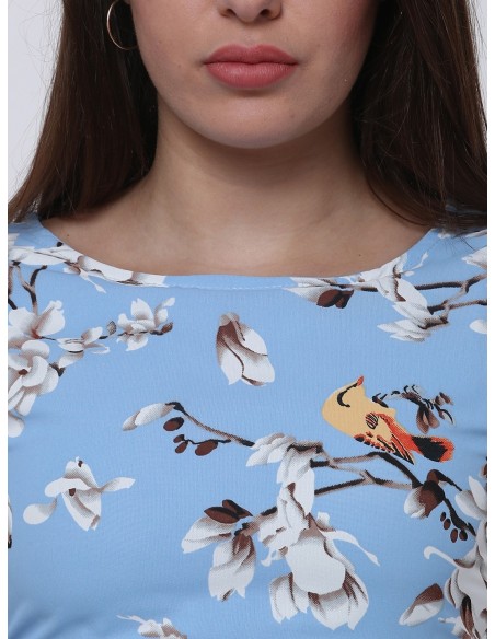 Robe longue imprimée bleue – Tokyo Talkies