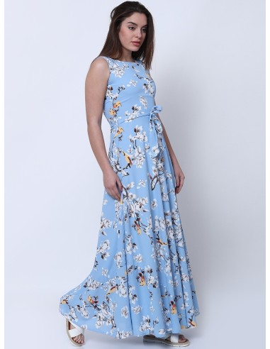 Robe longue imprimée bleue – Tokyo Talkies