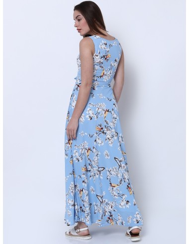 Blue Printed Maxi Dress - Tokyo Talkies