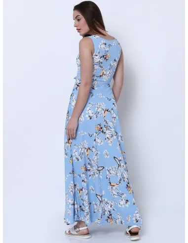 Women Blue Printed Maxi Dress - Tokyo Talkies