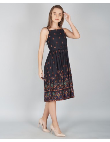 Gathered Black Dress - Metro Fashion