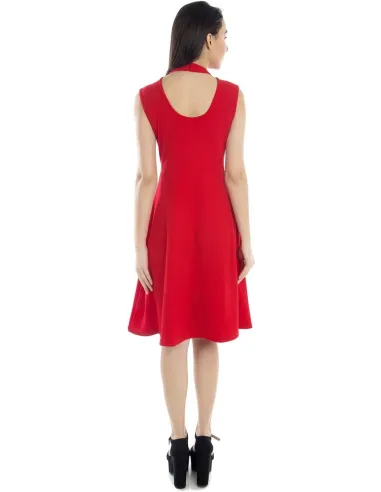 Women A-line Red Dress - Addyvero