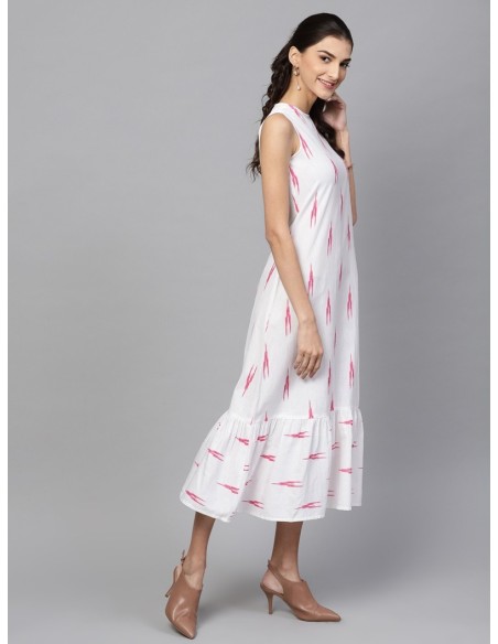 Robe A-line blanche imprimée – Sassafras