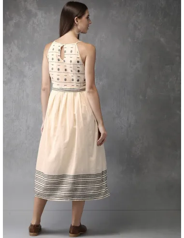 Robe midi plissée et imprimée en coton - Anouk