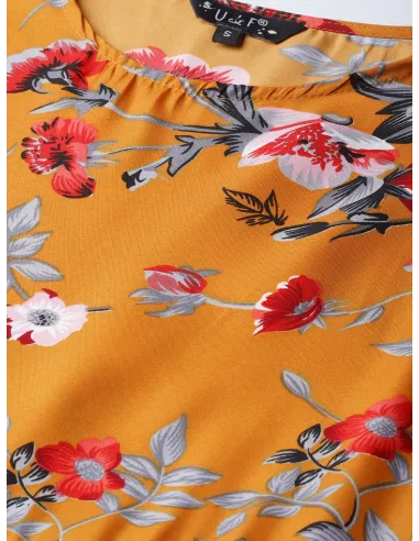 Robe longue imprimé floral Noir - U&F