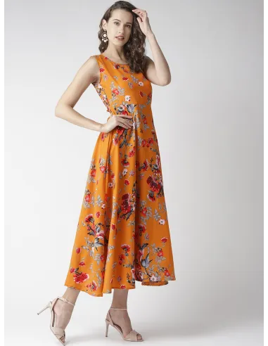 Robe longue imprimé floral Noir - U&F