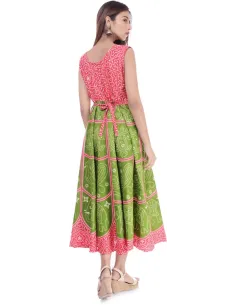 Robe Longue Rouge & Vert - RAW WASH 2