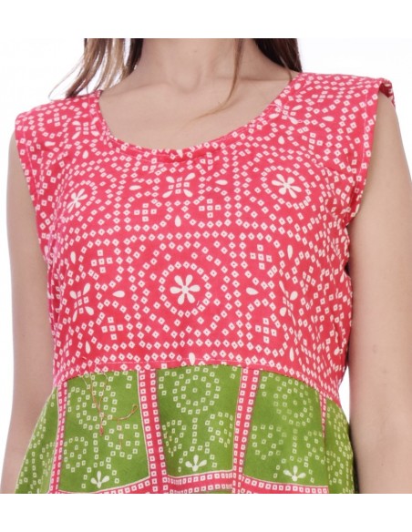 Robe Longue Rouge & Vert - RAW WASH