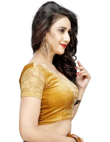 Saree Blouse Beige - DESIMISSKART
