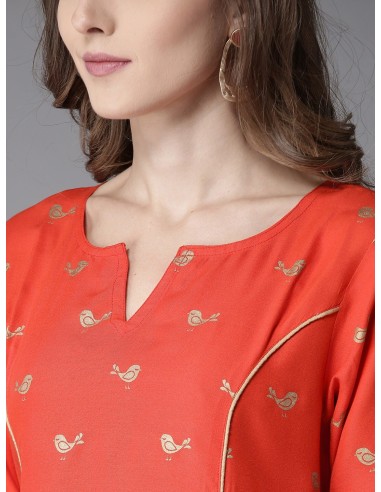 Ensemble kurta orange et rose avec palazzo – Here&Now