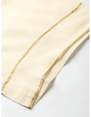 Women Green & Off-White Embroidered Kurta with Palazzos - Libas