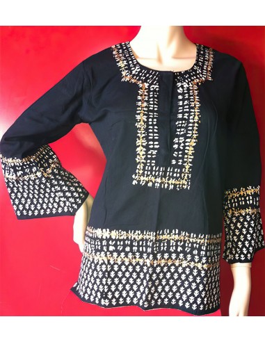 Black Printed Regular Top