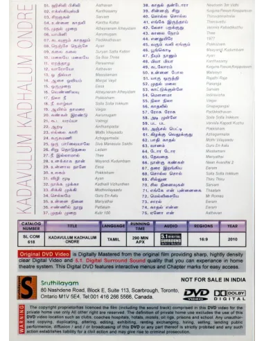 Kadavulum kaadhalum Ondre DVD