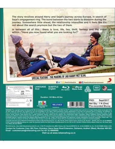 Jab Harry Met Sejal Blu-Ray (2017)