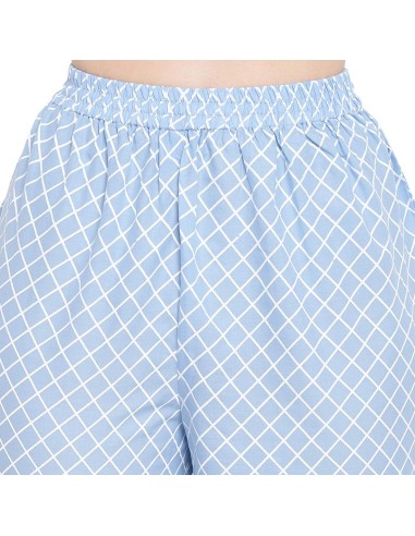 Ensemble kurta droit imprimé floral bleu en coton – Stylum