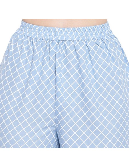 Ensemble kurta droit imprimé floral bleu en coton – Stylum
