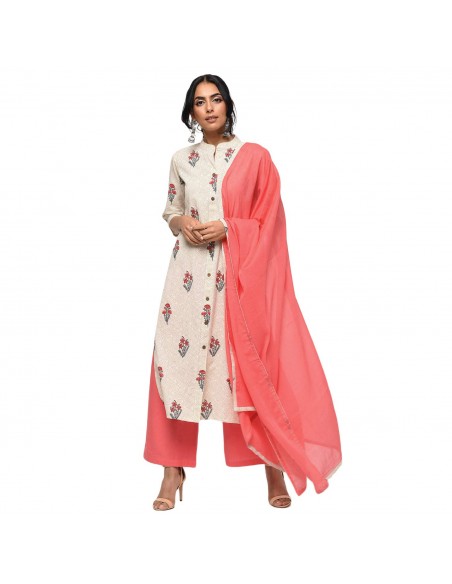 Cotton Kurta Palazzo & Dupatta Set - Raj Mandir Fabrics