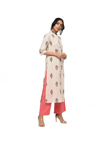 Tunique imprimée avec Pantalon et Étole - RajMandirFabrics