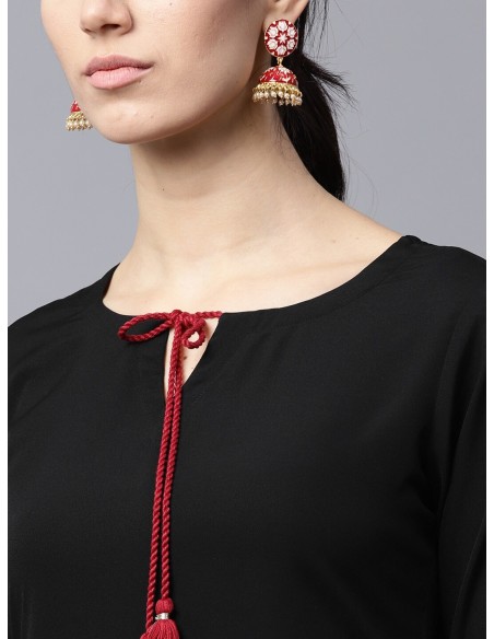 Ensemble kurta noir et marron avec palazzo – Gerua
