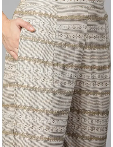 Olive Green & Off-White Solid Kurta Set with Dupatta & Mask - Indo Era