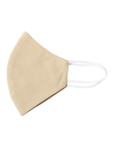 Beige & Navy Blue Yoke Design Kurta Set with Dupatta & Mask - Indo Era