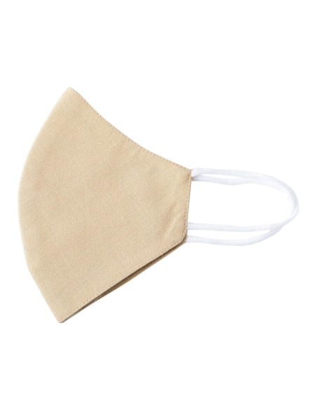 Ensemble kurta beige à empiècement bleu marine avec dupatta et masque – Indo Era