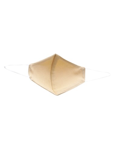 Ensemble kurta beige à empiècement bleu marine avec dupatta et masque – Indo Era